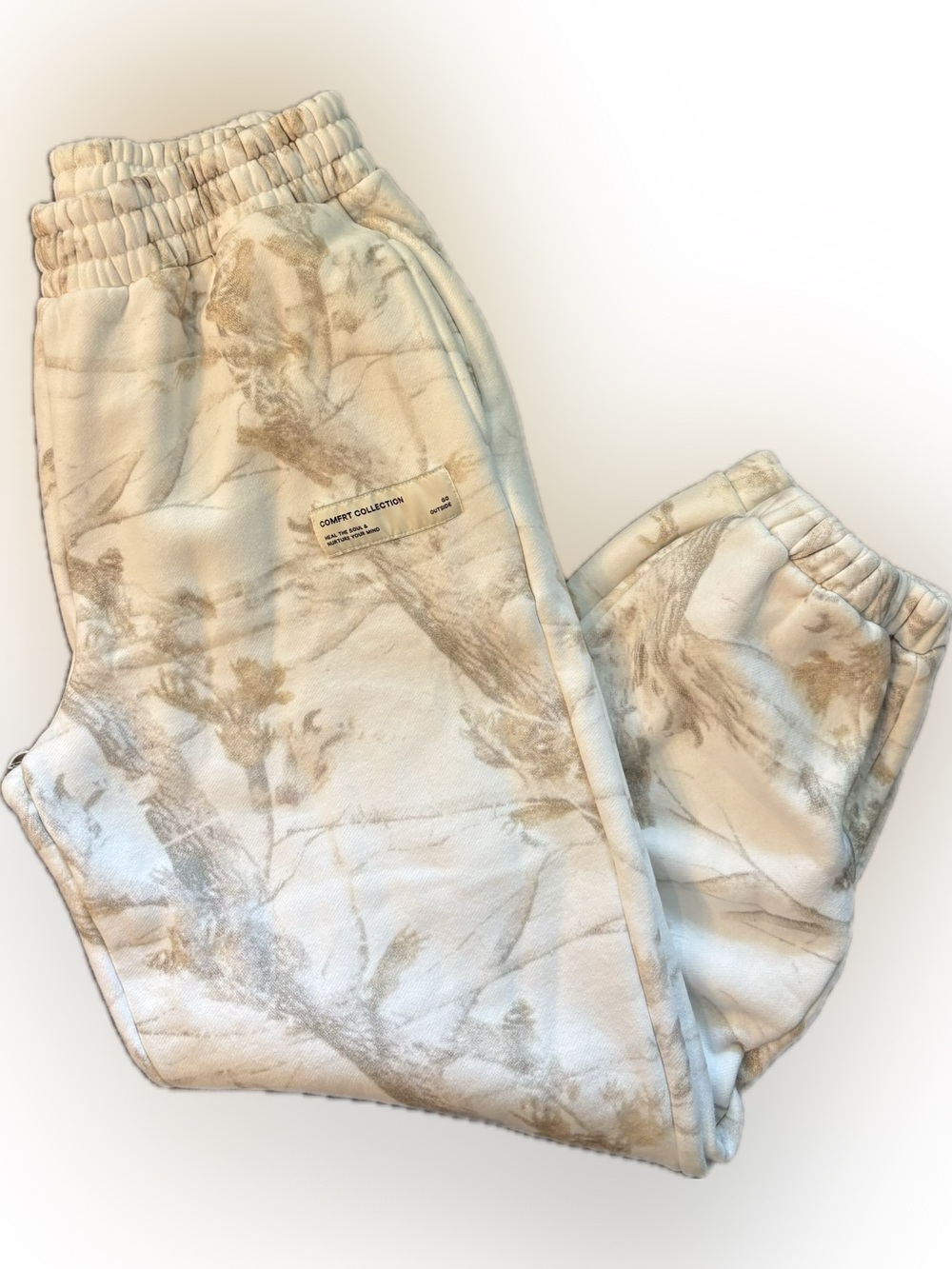 Comfrt Collection Camo Cream Marble-Print Joggers
